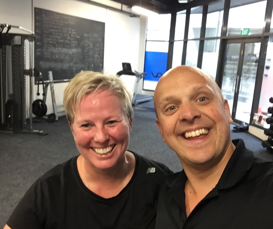 James with an Imagine Fitness client in the studio